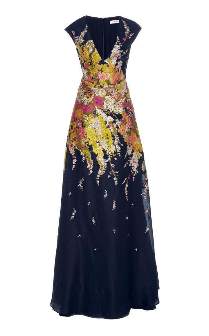 Pamella Roland Multi Metallic Fils-coupe Gown