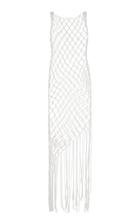 Off-white C/o Virgil Abloh Fishnet Fringed Dress