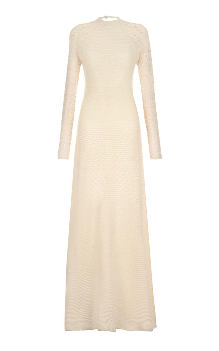 Moda Operandi Escvdo Malu Machine-knit Maxi Dress With Crochet Sleeves