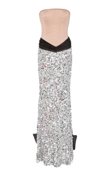 Elizabeth Kennedy Strapless Paillette Gown