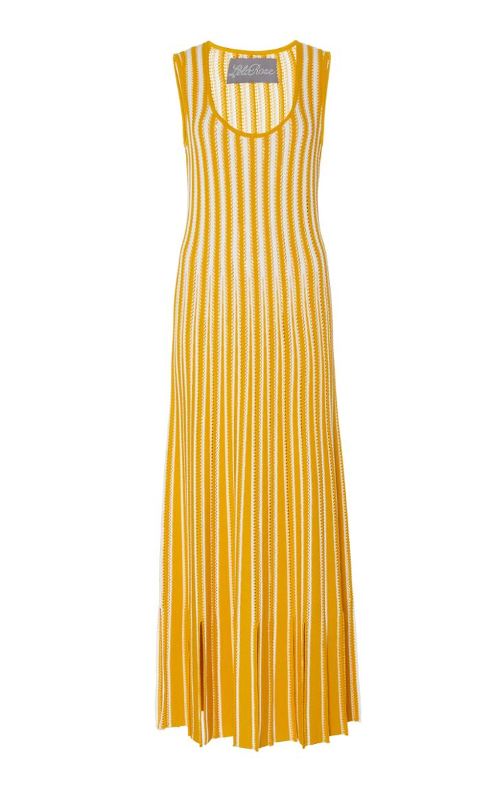 Moda Operandi Lela Rose Striped Crochet-knit Midi Dress Size: Xs