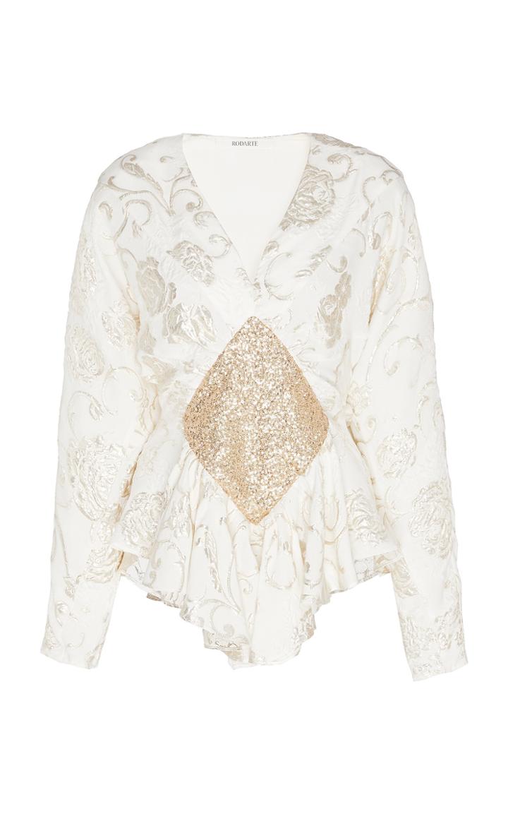 Moda Operandi Rodarte Sequin-detailed Jacquard Blouse Size: Xs