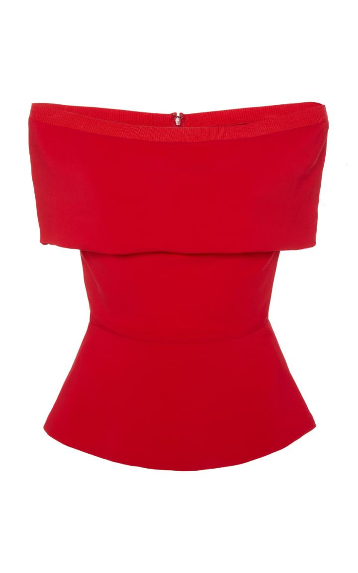 Cushnie Off-the-shoulder Crepe Peplum Top