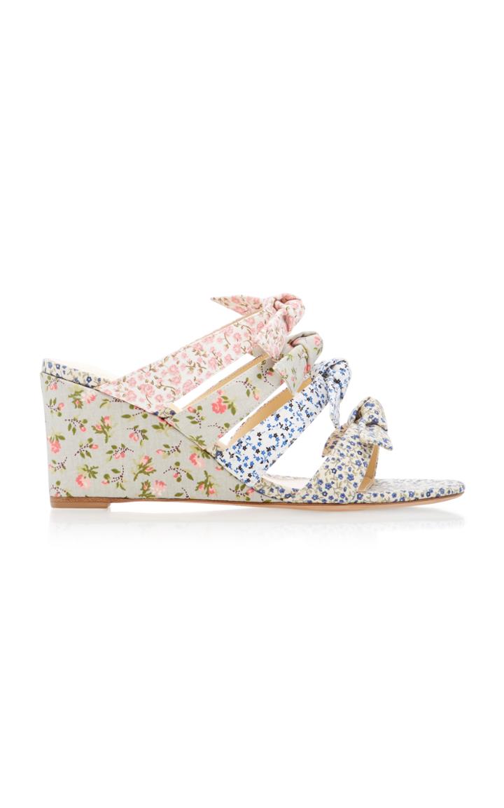 Alexandre Birman Julyta Floral-print Canvas Wedge Sandals