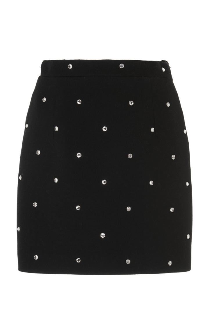 Alessandra Rich Crystal Wool Skirt