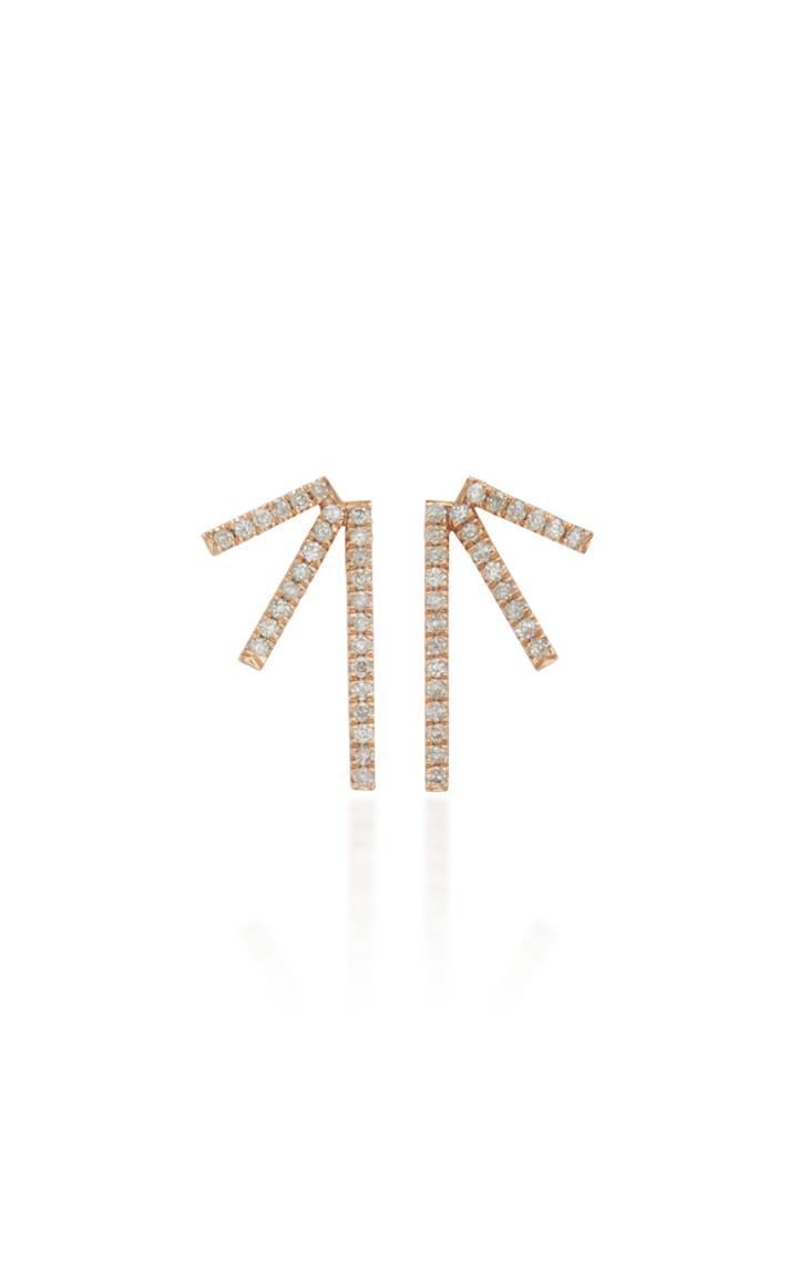 Eva Fehren Sputnik 18k Rose Gold And Diamond Earrings
