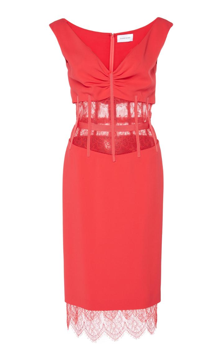 Zuhair Murad Lace Corset Knee Length Dress