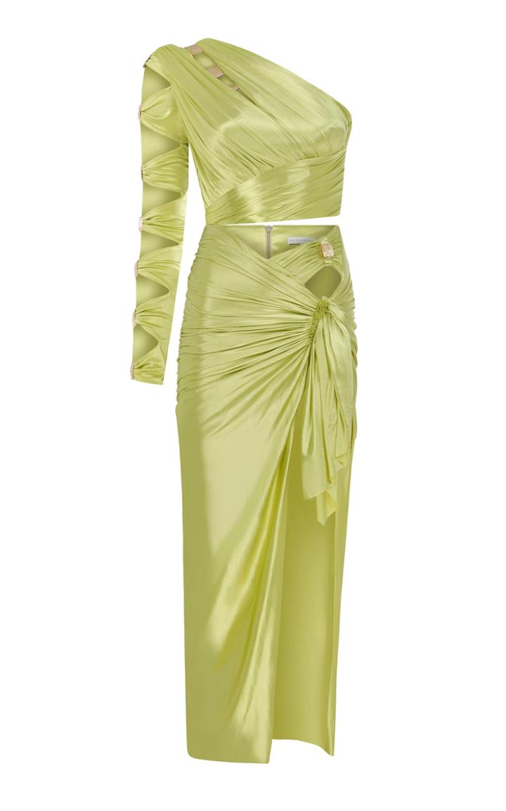 Moda Operandi Raisa Vanessa One Shouldered Draped Midi Dress