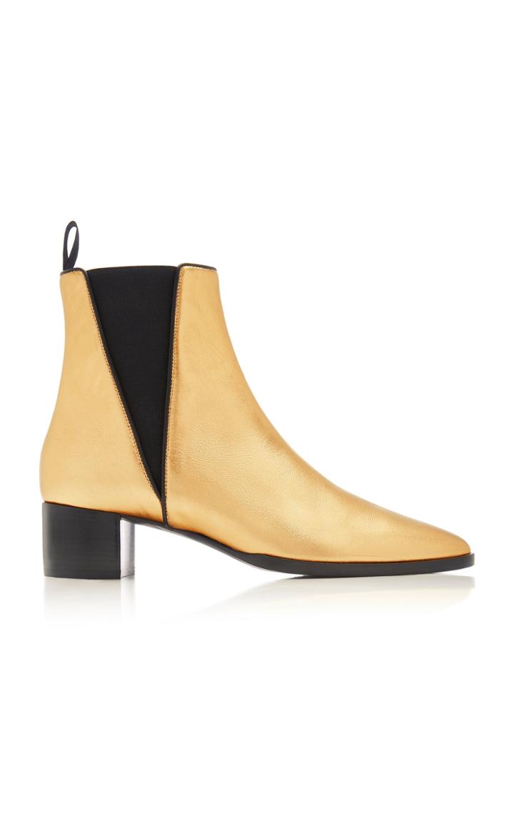 Giuseppe Zanotti Mascolina Metallic Leather Ankle Boots