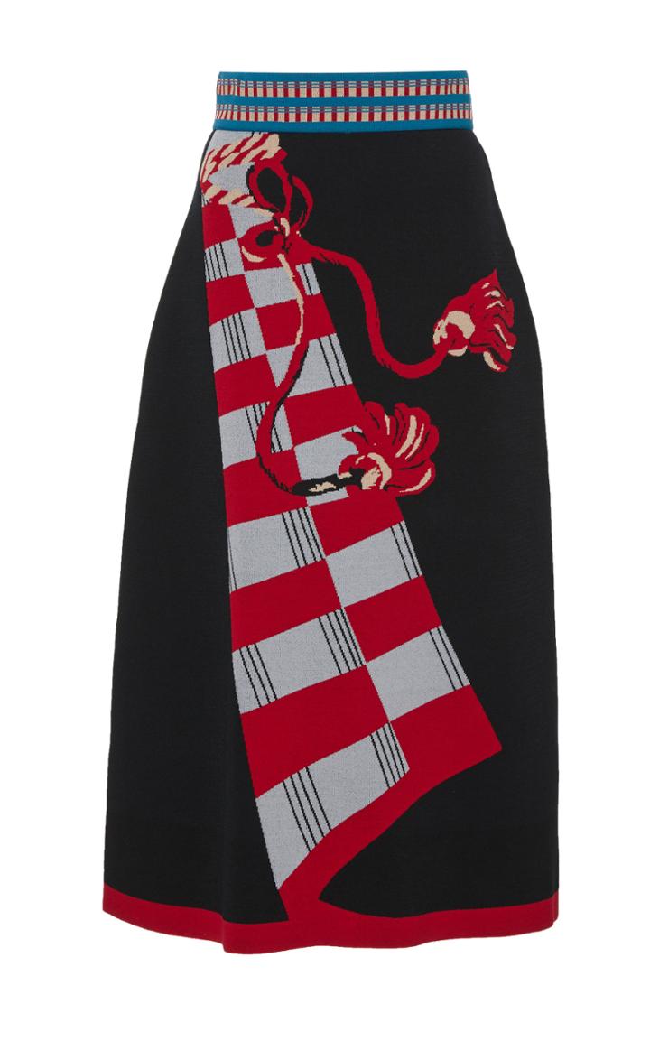 Temperley London Courtesan Jacquard Knit Midi Skirt