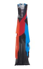 Akris Silk Crepe Multi Color Masonite Gown