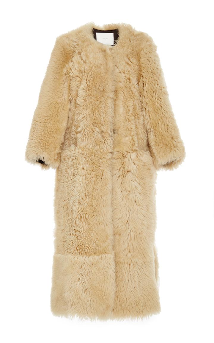 Adam Lippes Crewneck Shearling Coat