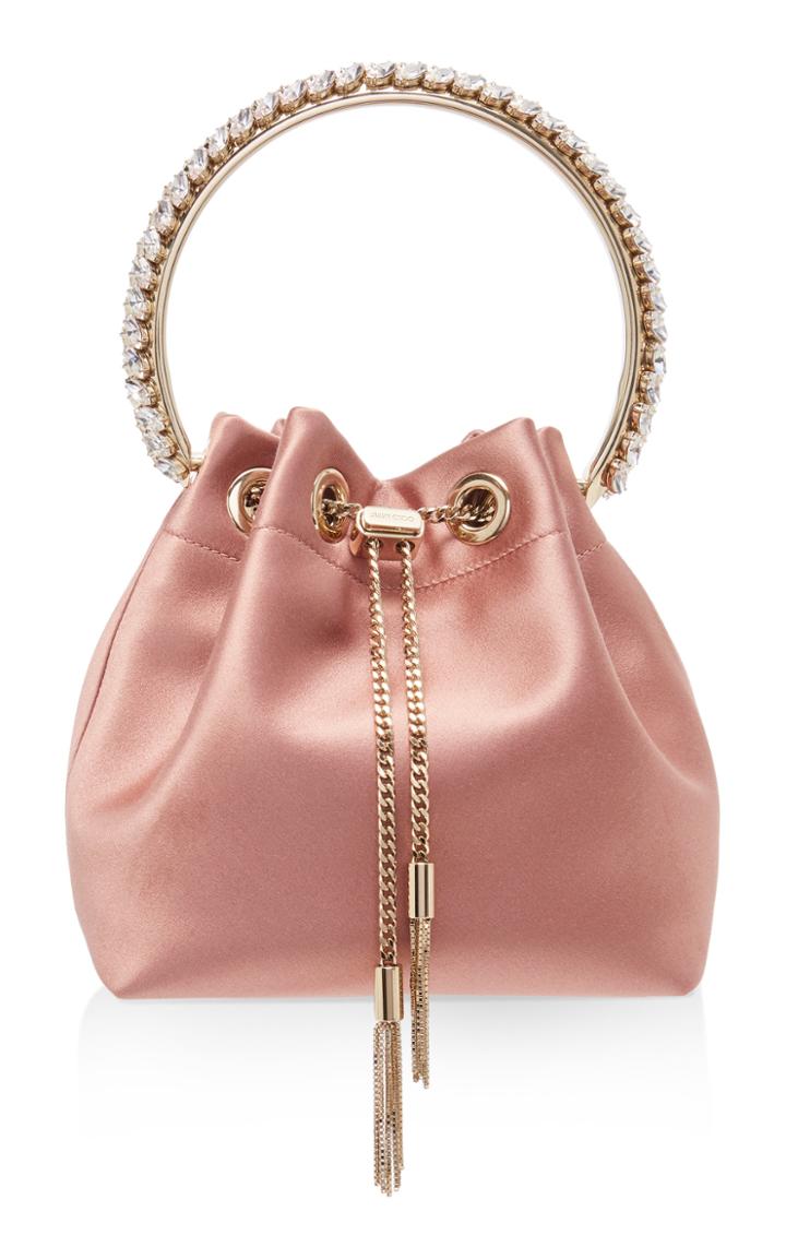 Jimmy Choo Bon Bon Embellished Satin Top Handle Bag