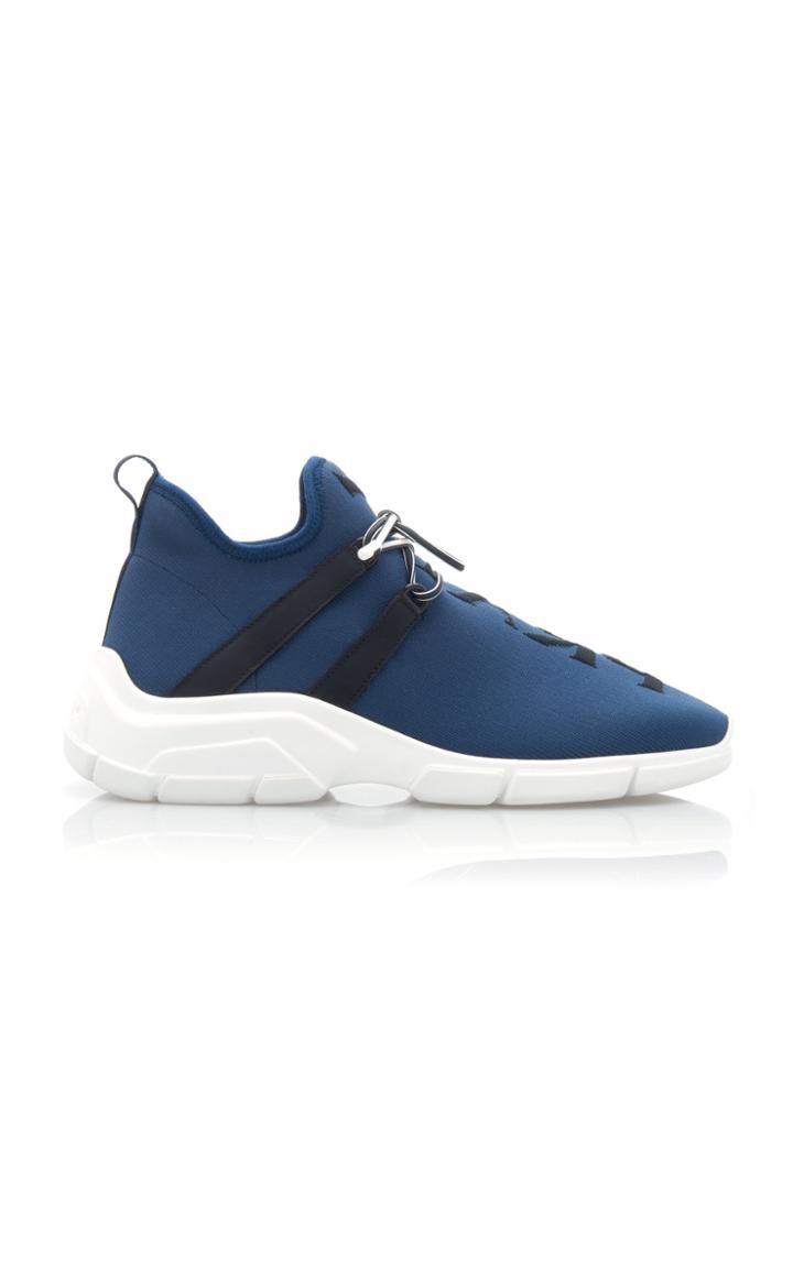 Prada Logo-intarsia Stretch-knit Sneakers
