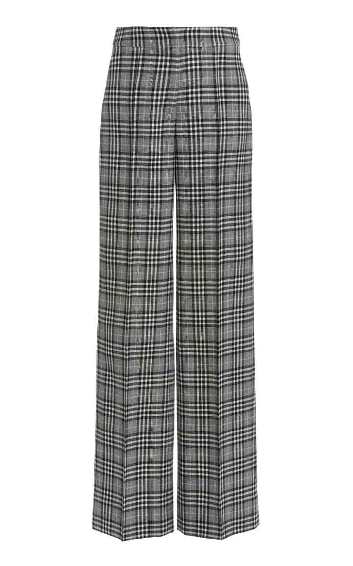 Moda Operandi Oscar De La Renta High-rise Plaid Wool-blend Pants