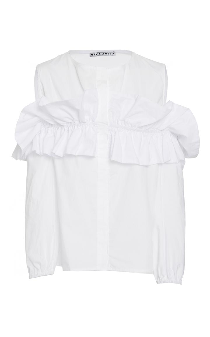 Viva Aviva Cold Shoulder Button Down