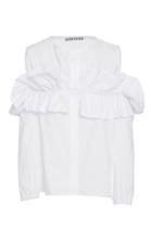 Viva Aviva Cold Shoulder Button Down