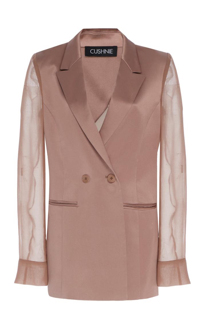 Moda Operandi Cushnie Sheer-paneled Silk-blend Blazer Size: 0