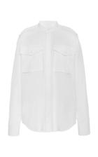 Moda Operandi Helmut Lang Open-shoulder Cotton Poplin Shirt Size: Xs