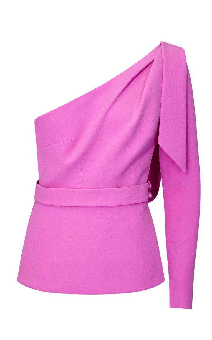 Safiyaa Rosita One-shoulder Crepe Blouse