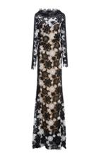 Naeem Khan Long Sleeve Lace Gown