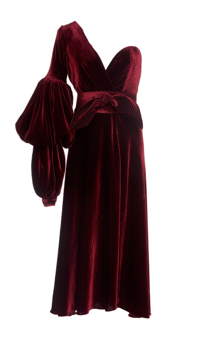 Johanna Ortiz Sabina One Shoulder Velvet Dress