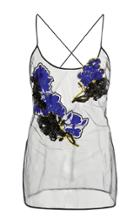 Versace Floral Embellished Tulle Top