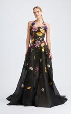 Moda Operandi Oscar De La Renta Floral Fil Coupe Silk-blend Halter Gown
