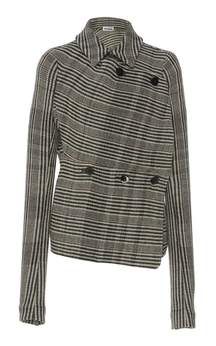 Jil Sander Fogar Striped Asymmetric Jacket
