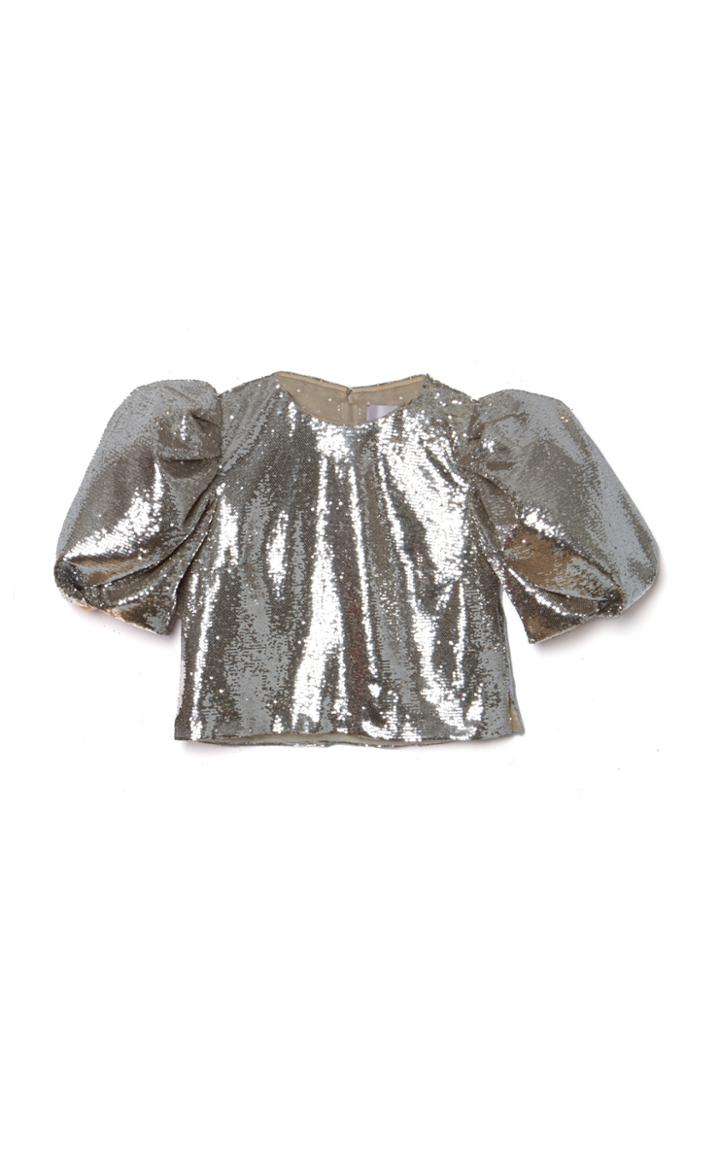 Moda Operandi Carolina Herrera Puff-sleeve Sequined Crop Top