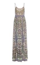 Cucculelli Shaheen Palm Embroidered Tulle Gown