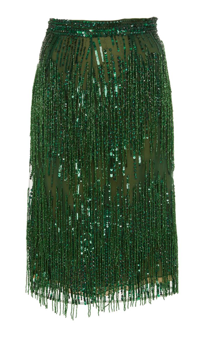 Naeem Khan M'o Exclusive: Beaded Fringe Skirt