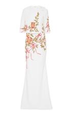 Georges Hobeika Sequin And Bead Embroidered Cape Dress