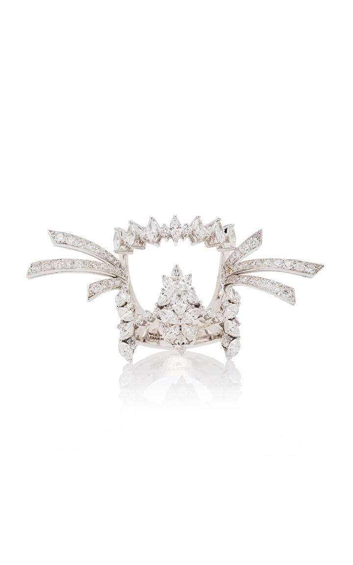 Moda Operandi Yeprem Statement 18k White And Diamond Ring