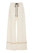 Markarian Exclusive Damian Embellished-hem Wide-leg Pants