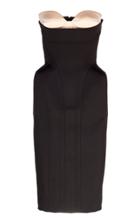 Mugler Sculptural Corseted Cotton Blend Dress