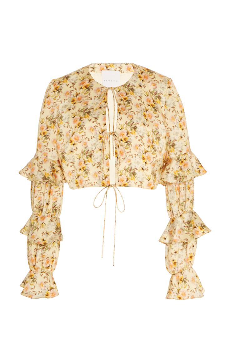Moda Operandi Markarian Thais Floral Tiered Sleeve Top Size: 0