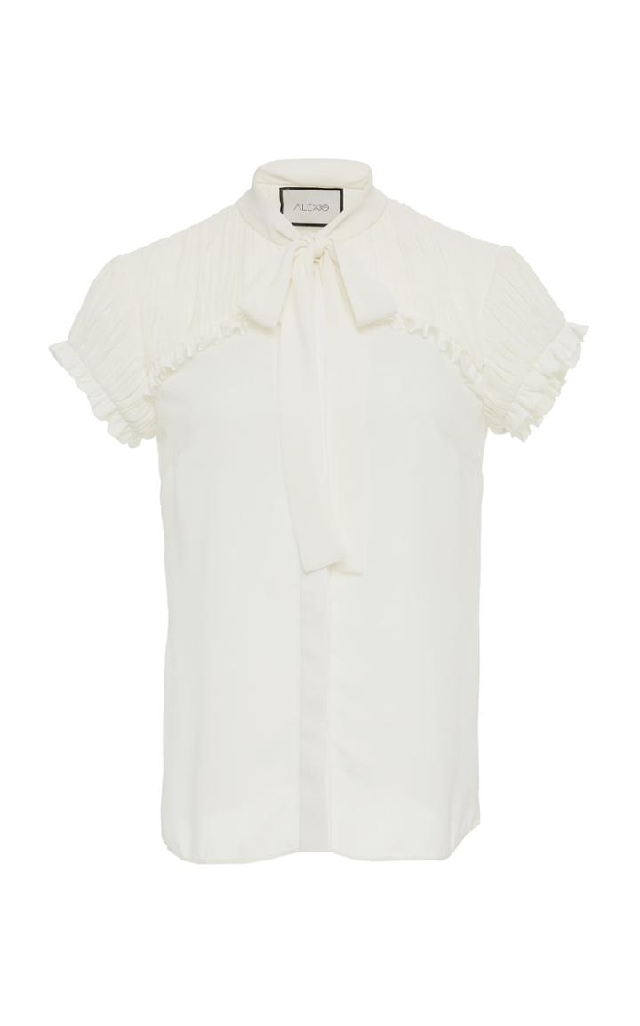 Alexis Fabien Short Sleeve Shirred Blouse