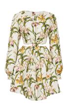 Agua By Agua Bendita Parana Flora Linen Mini Dress