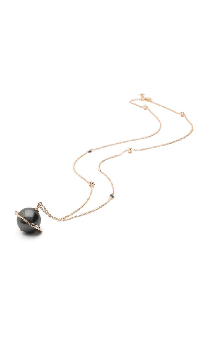 Bibi Van Der Velden Big Planet 18k Rose Gold And Multi-stone Necklace