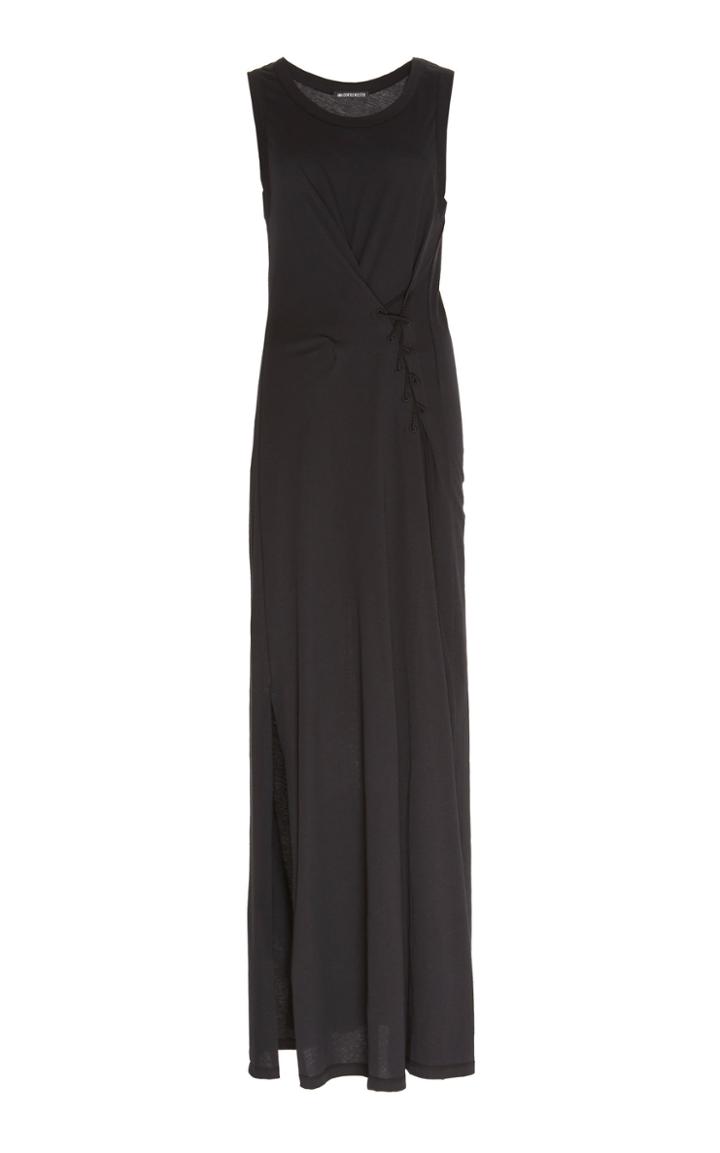 Ann Demeulemeester Lace-up Accented Cotton-jersey Dress