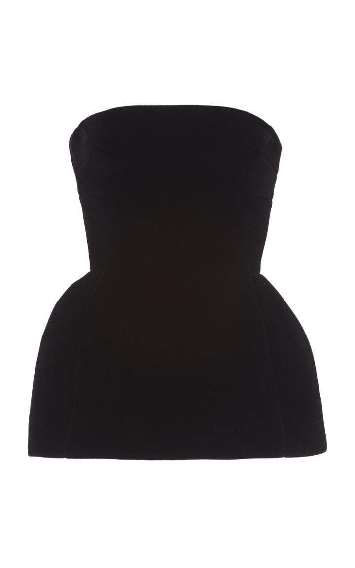 David Koma Velvet Neoprene Peplum Top
