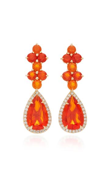 Katherine Jetter One-of-a-kind Long Fire Opal Drop Earrings