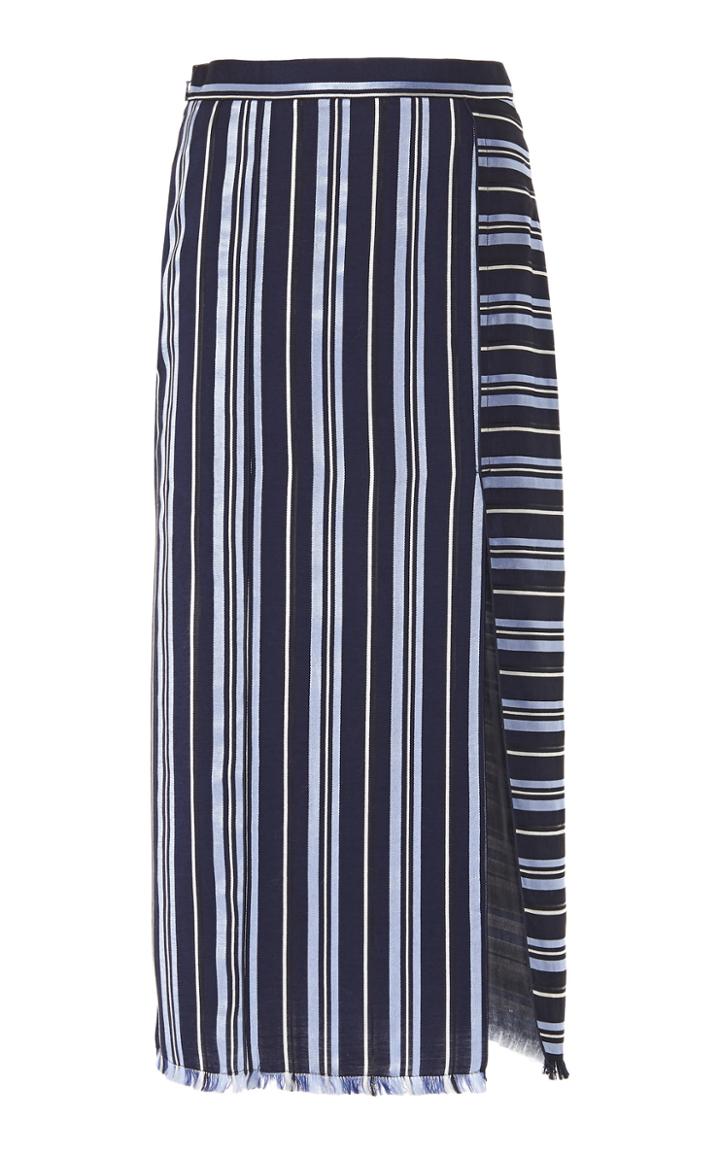 Moda Operandi Altuzarra Scrimshaw Slit Striped Midi Skirt Size: 42