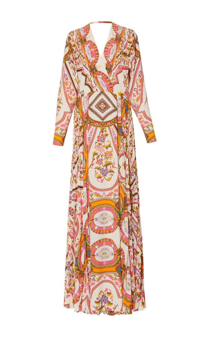 Etro Three Quarter Sleeve Maxi Dress