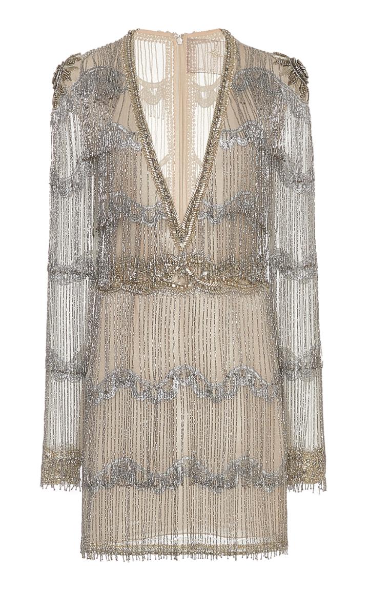 Moda Operandi Cucculelli Shaheen Braid Fringe Metal Mini Dress Size: 2
