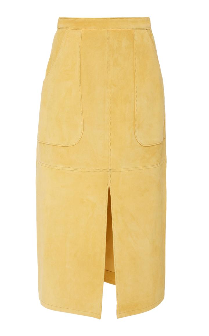Sally Lapointe Suede A- Line Skirt