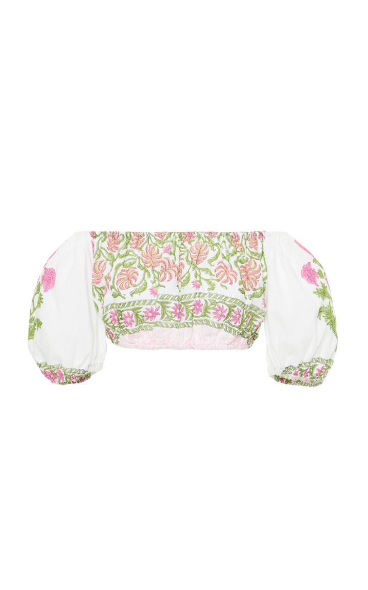 Juliet Dunn Short Sleeves Cotton Puff Top