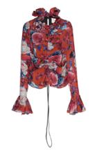 Giuseppe Di Morabito Printed Silk Ruffle Top