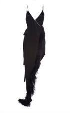 David Koma Crystal And Feather-trimmed Asymmetrical Dress